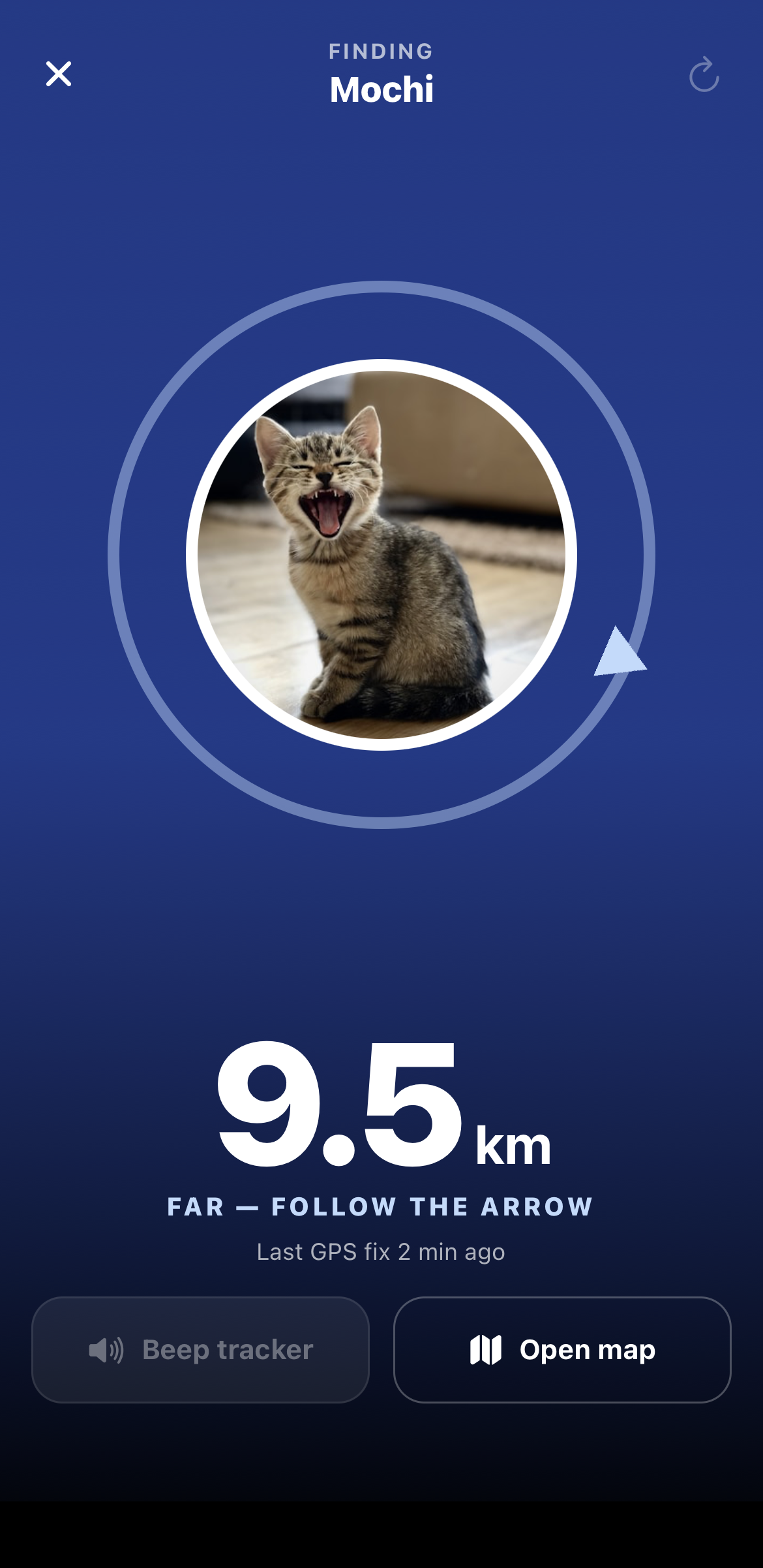 Lost Pet Mode — Winkeey app screen
